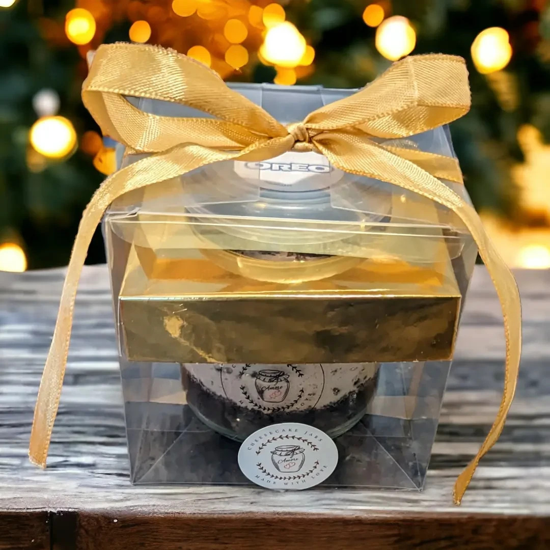 Single Clear Box with Gold Ribbon