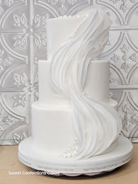 elegant wafer paper edible waves and pearls