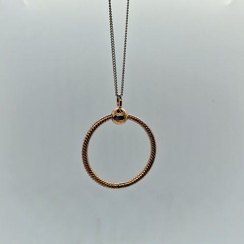 Rose Gold Moments Medium O Pendant + Necklace ALE MET 45CM #388256 