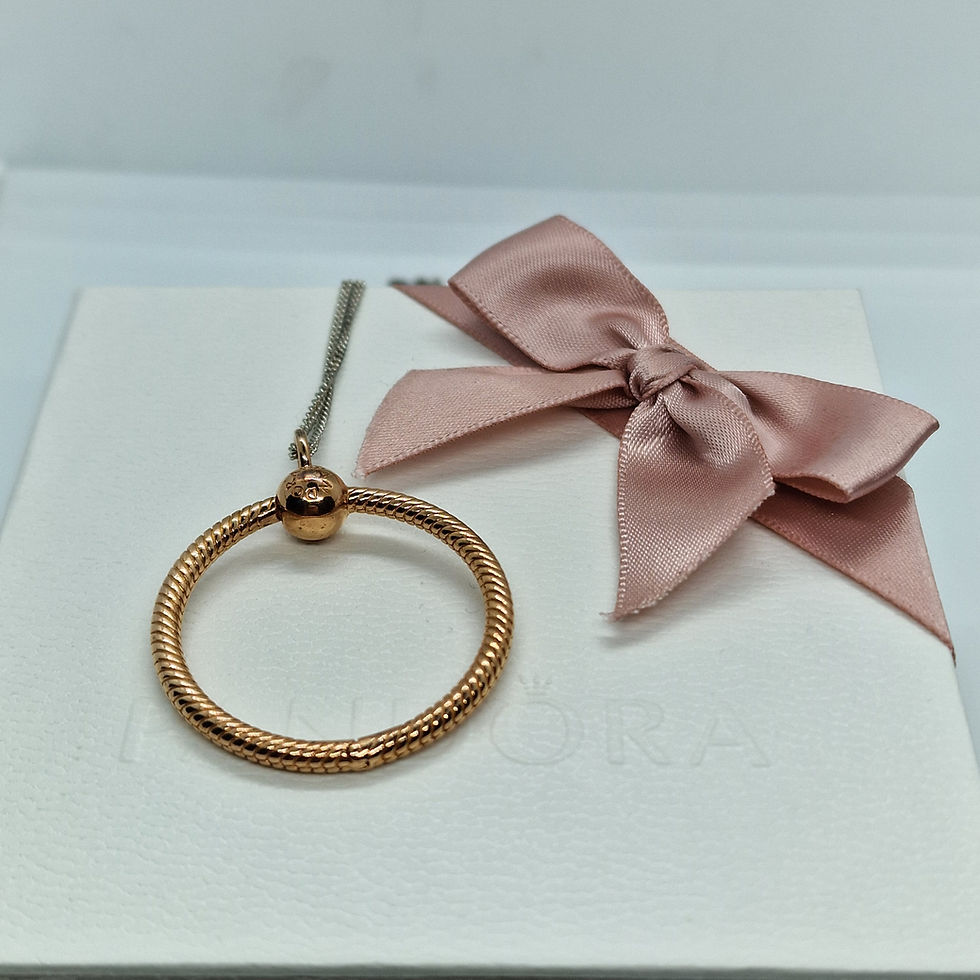 Rose Gold Moments Medium O Pendant + Necklace ALE MET 45CM #388256 