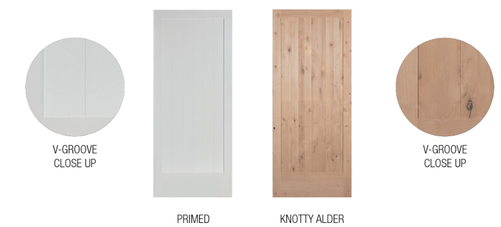 Barn door wood species and finish options
