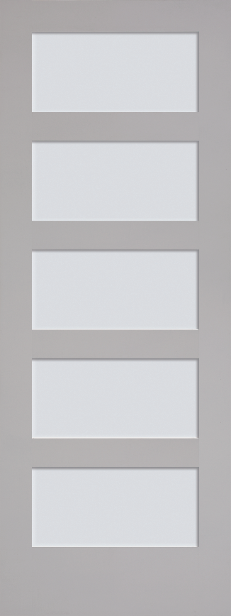 5-panel shaker interior door with frosted glass