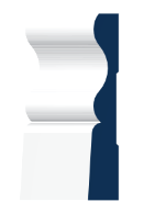 Number 29 Colonial primed baseboard profile, 3 1/4 inch