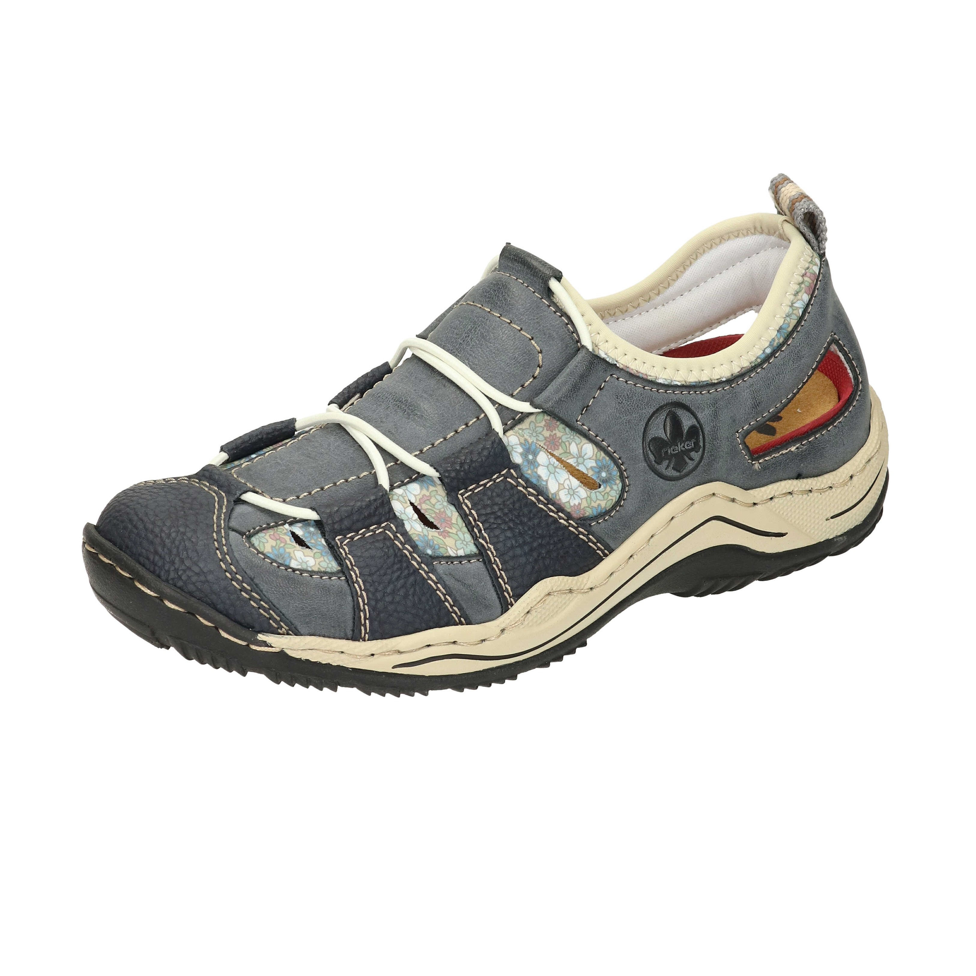 Rieker Damen Trekking Slipper in blaugrau