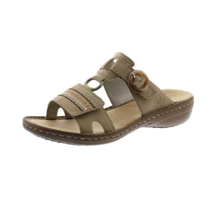 rieker® Damen Klett-Pantolette in sand (braun)