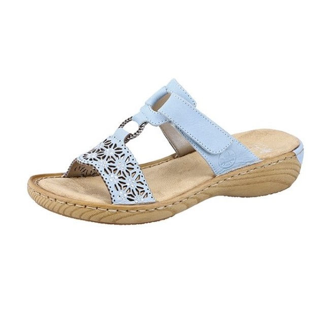 rieker® Damen Klett-Pantolette in ciel (Himmelblau)