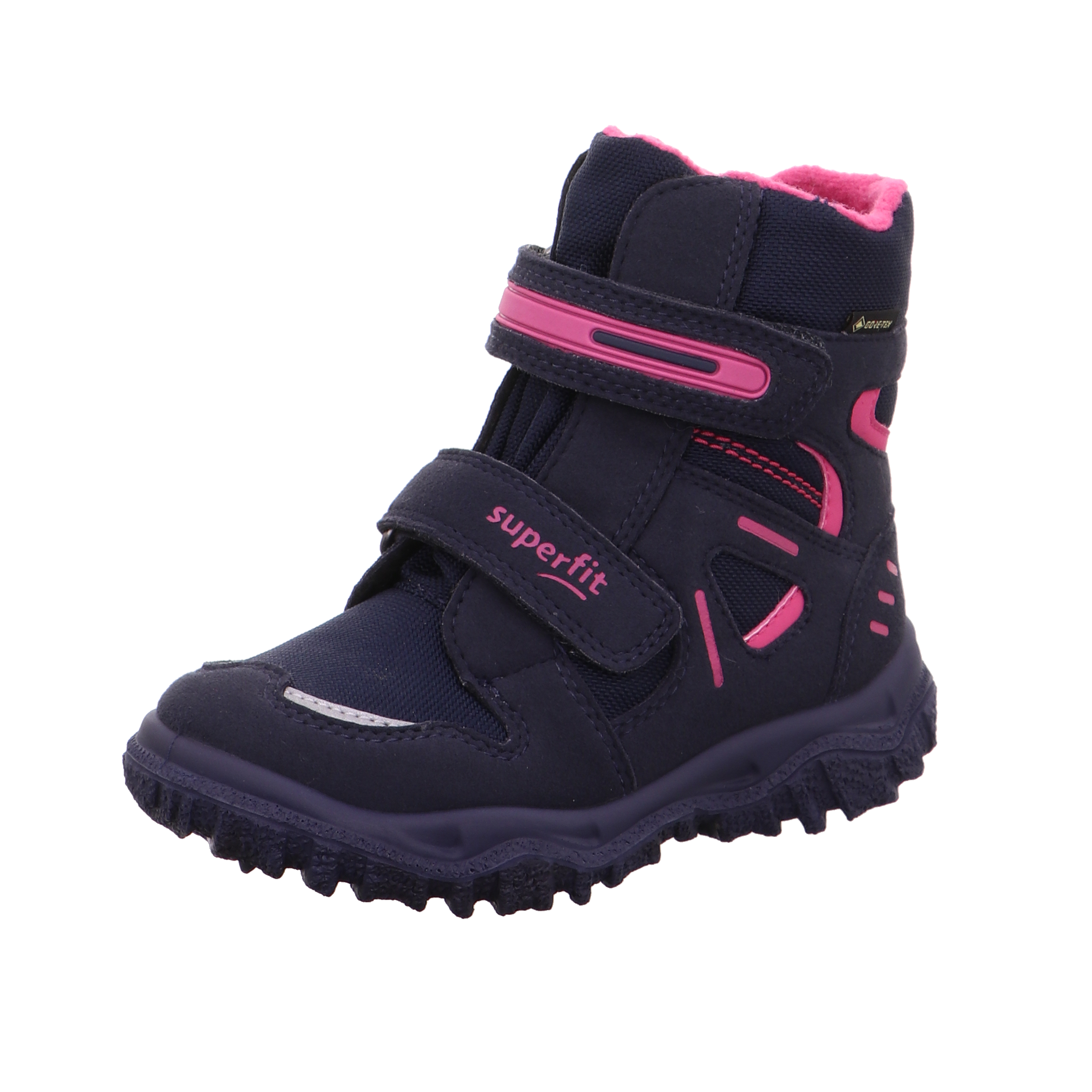 superfit® Klett-Boot HUSKY in blau/rosa wasserdicht