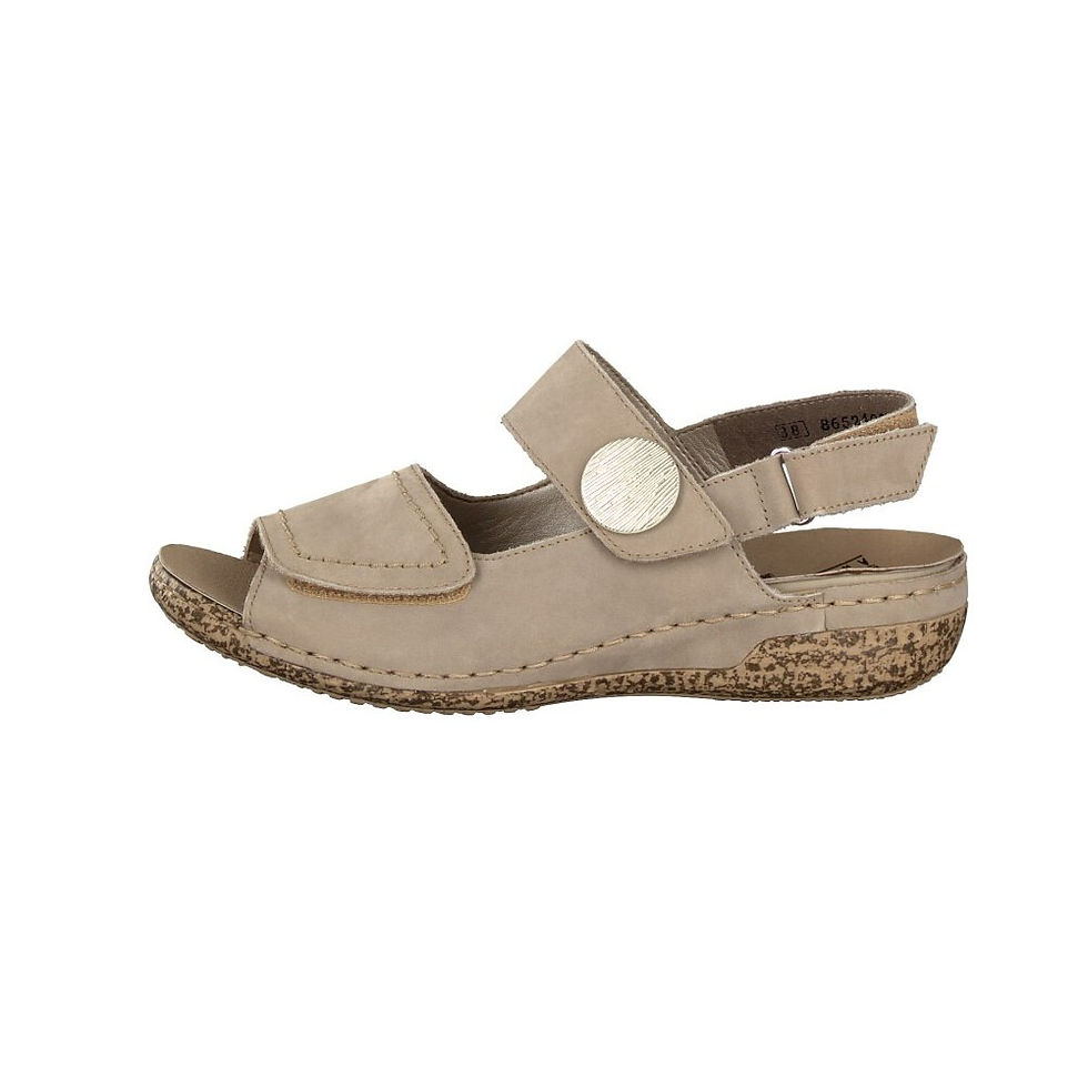 Miniature : Rieker Damen Sandale mit Klettverschluss in beige