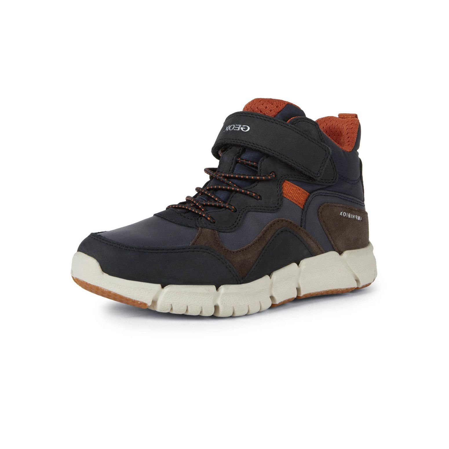 Geox Kinder Boot Flexyper - Stiefel mit Amphibiox Membran - Blau/Braun/Orange