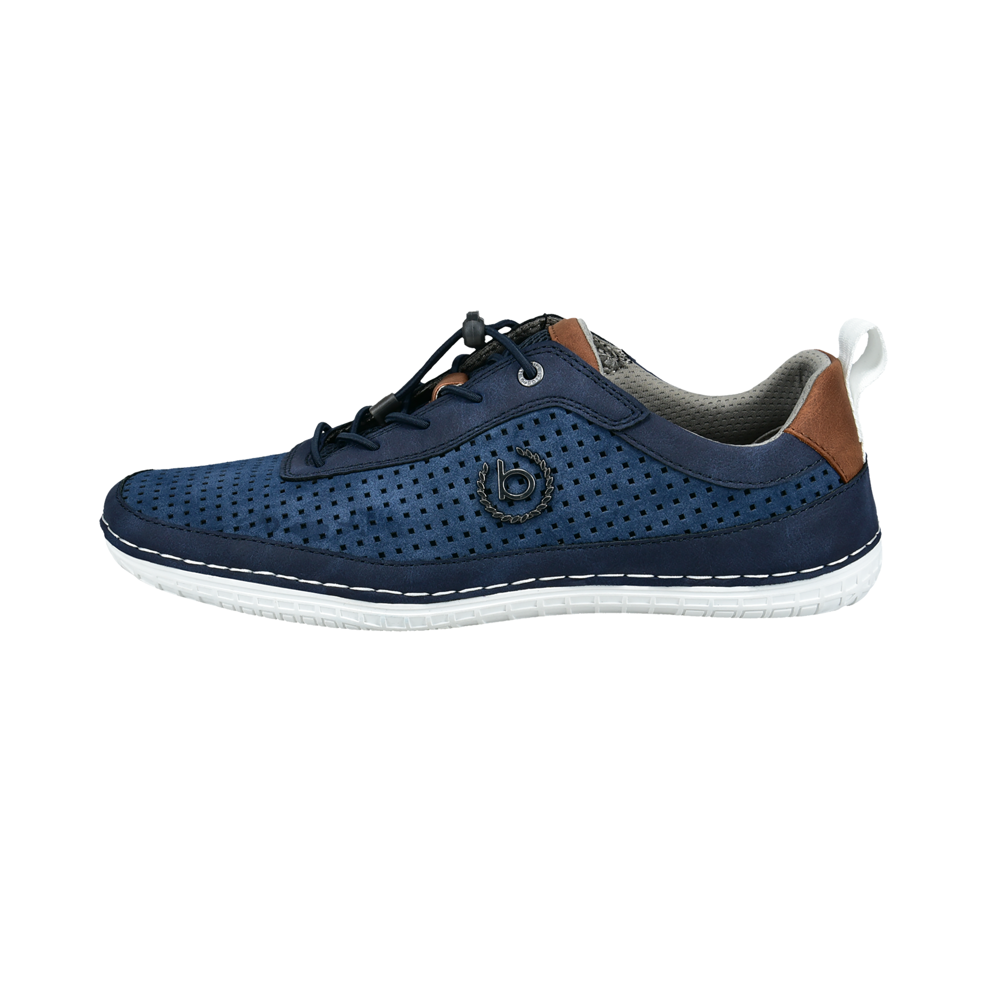 Bugatti Herren Halbschuh BIMINI in dark blue / cognac