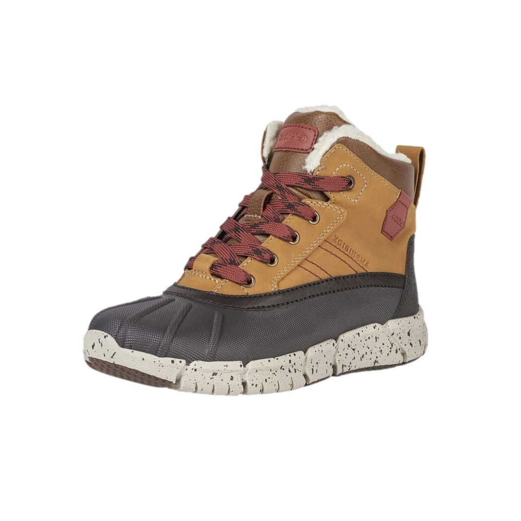 Geox Kinder Boot Flexyper Abx Jungen Stiefel hellbraun/dunkelrot