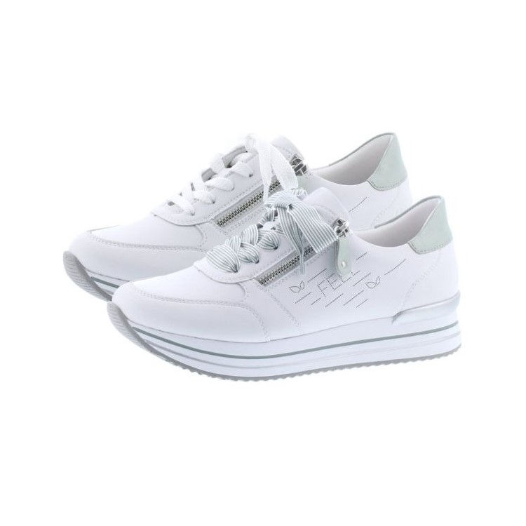 Remonte® Damen Halbschuh in Weiss/Mint Weite G mit Reißverschlüssen