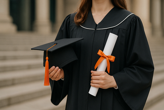 graduada universitaria con el diploma