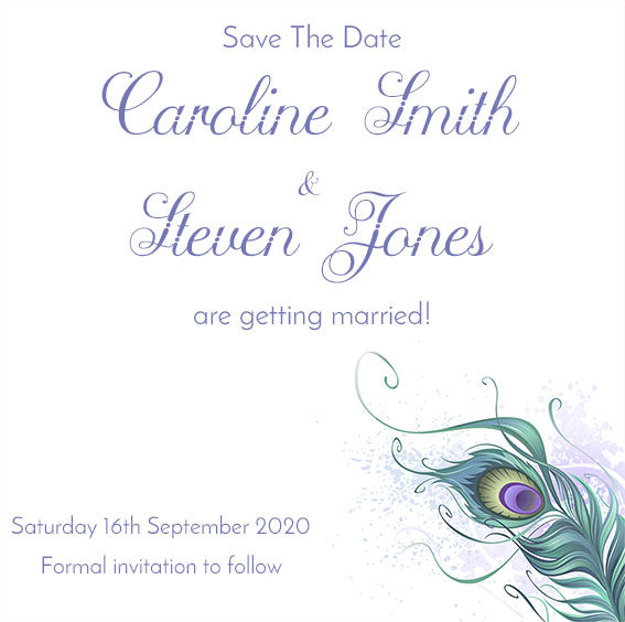 Peacock Save The Date