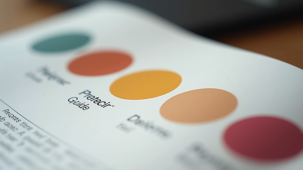 Close-up of a color palette and typography guide on a designer’s desk