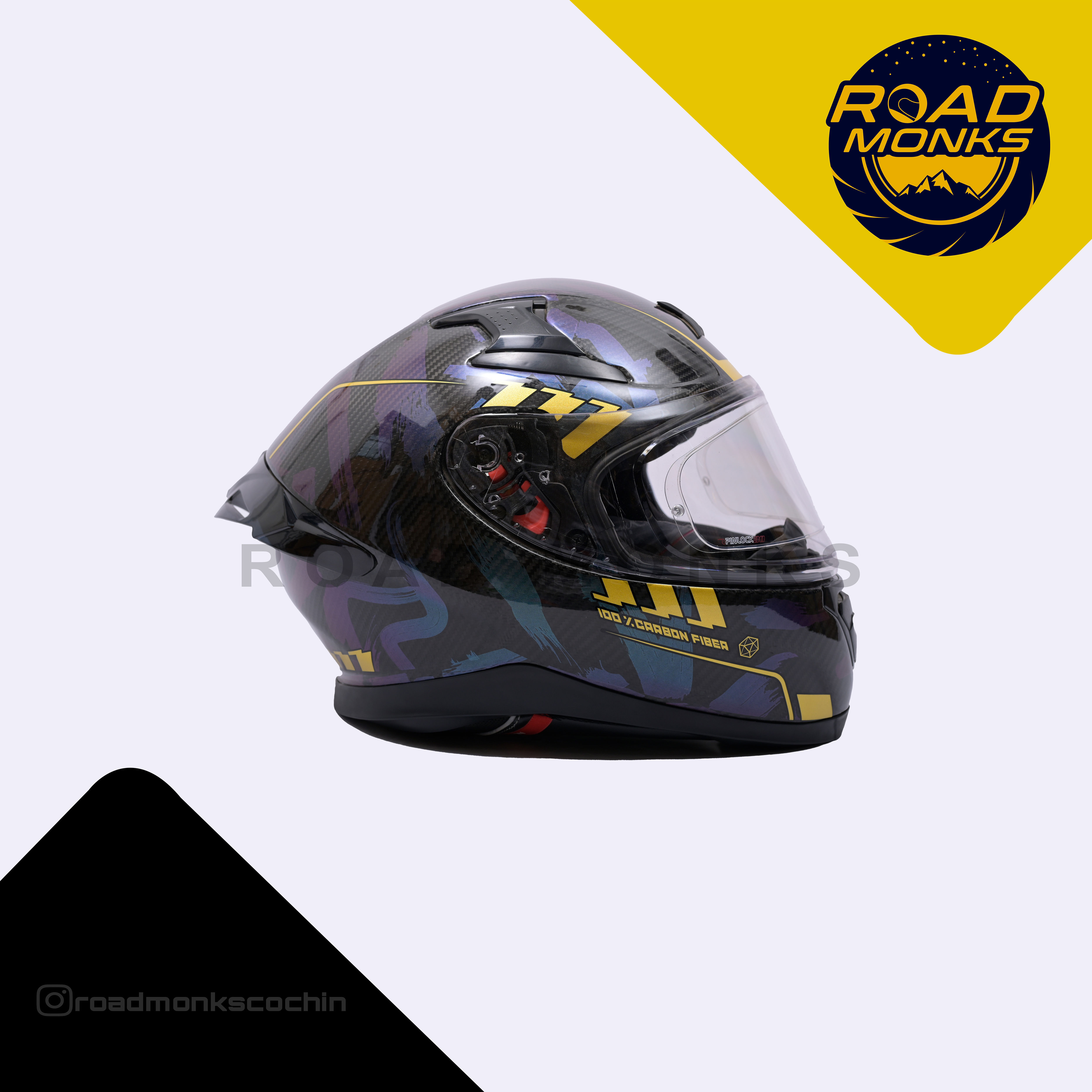 AXOR Apex Carbon Small Checks Gloss Neon Yellow Helmet