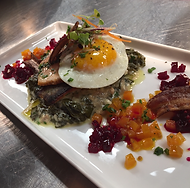 Restaurant dish made with Kalawi Farm peaches