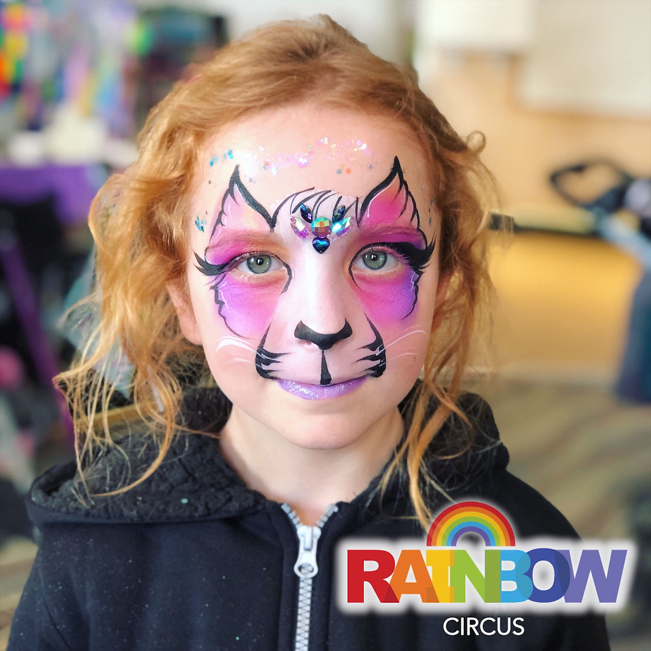 cat face painting on the Ferry Bluebridge Wellington New Zealand