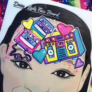 80's Retro Face Painting Casette tape stereo Wellington New Zealand