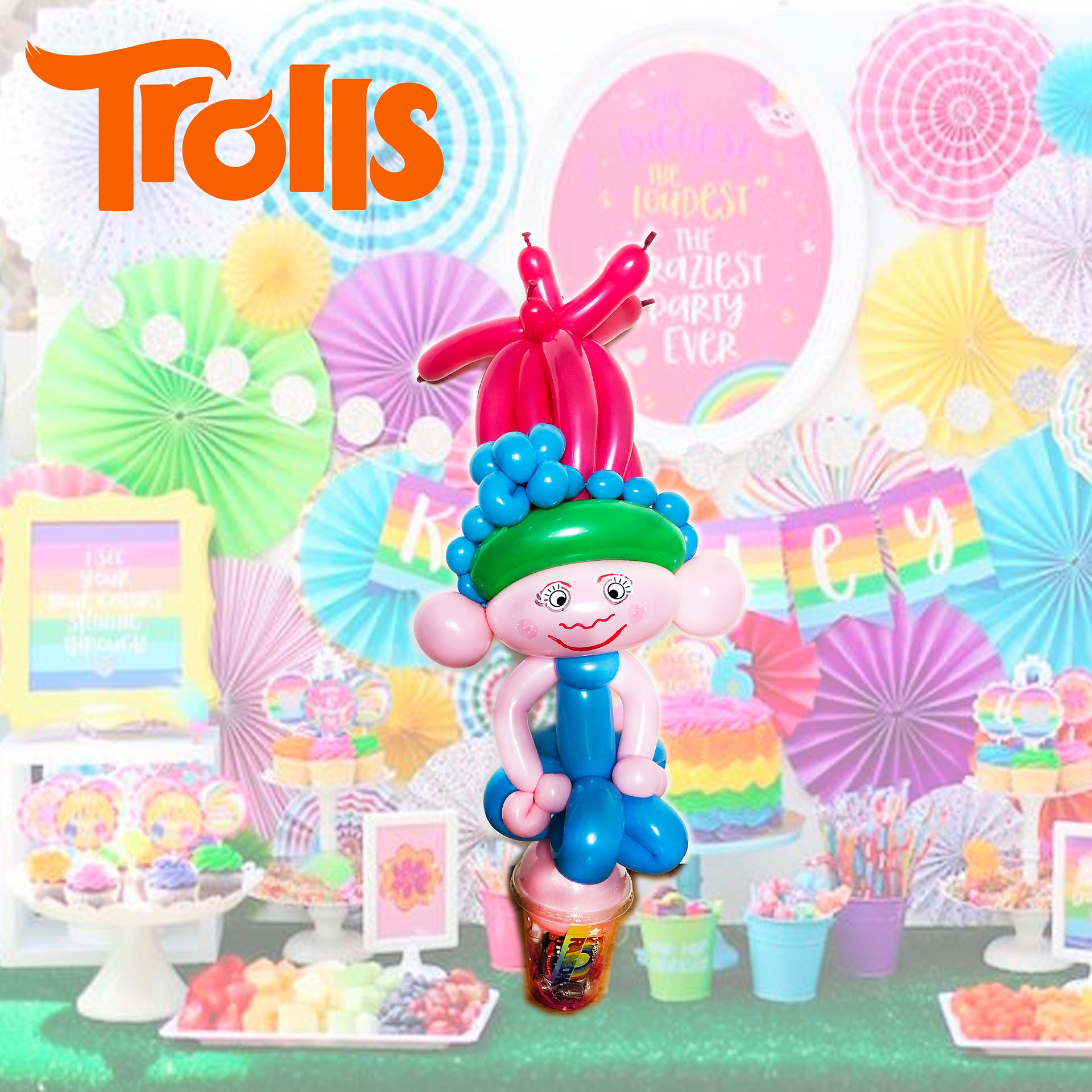 Trolls Poppy balloon twisting Wellington New Zealand