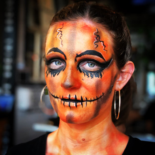 Halloween creepy adult Pumpkin Face Painting Wellington New Zealand