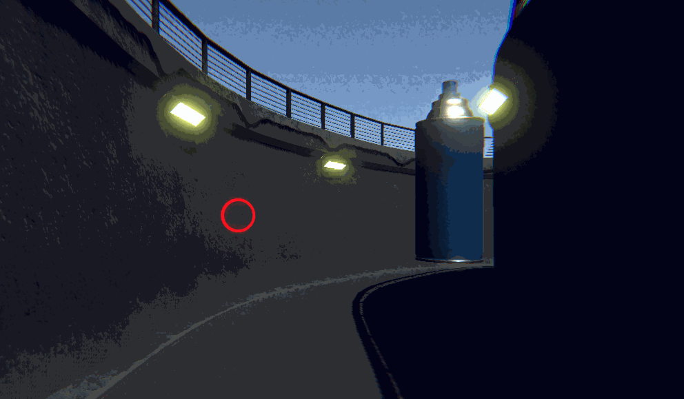 Spray can with targeting ring set-up