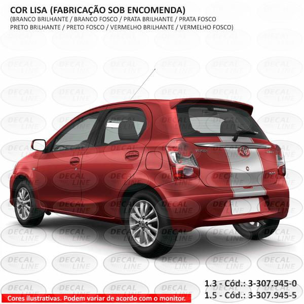 Miniatura: Faixa Auto Adesiva Toyota Etios - Cor Lisa 1.5