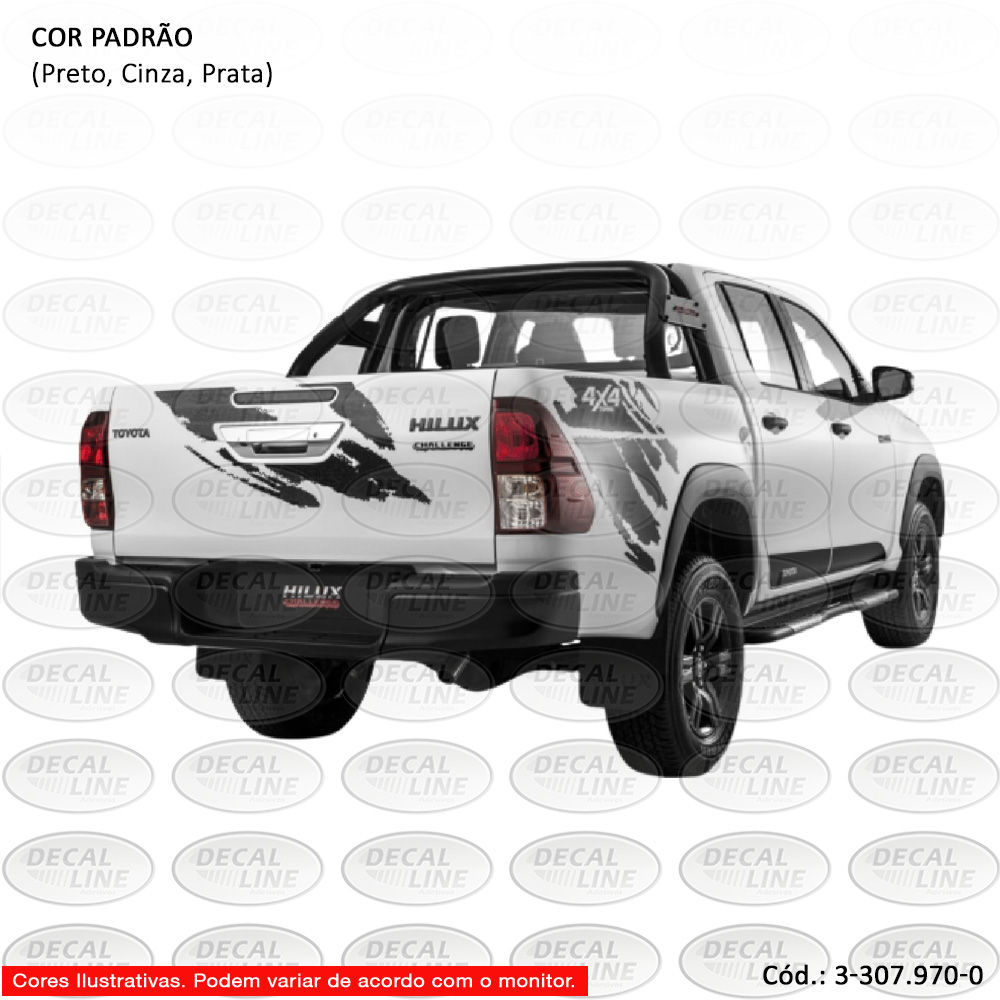 Faixa Auto Adesiva Para Toyota Hilux Challenge Ano 2018