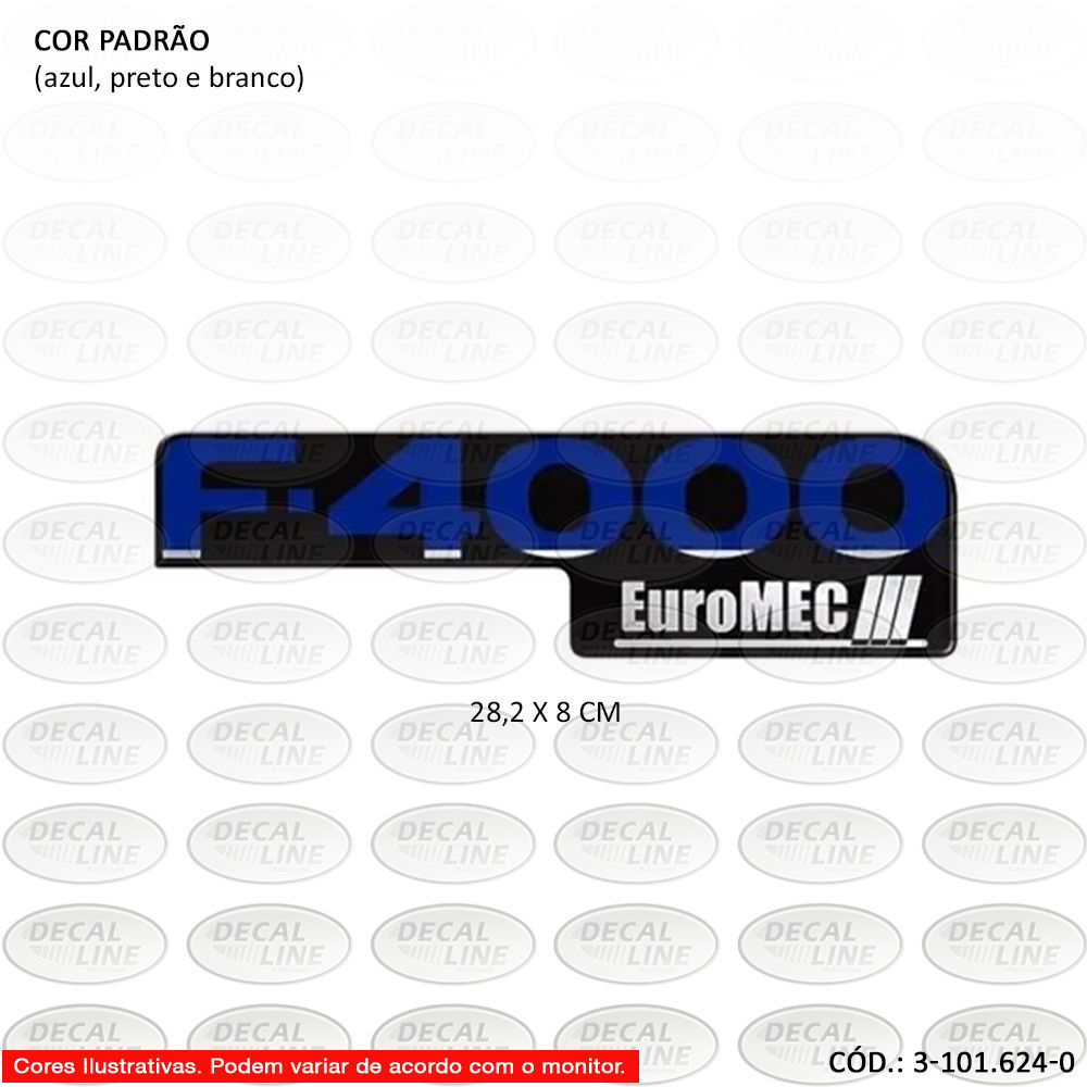 Emblema Auto Adesivo F4000 Euromec III - Padrão Original
