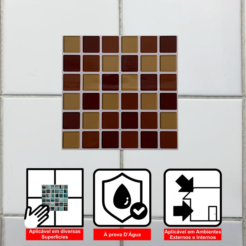 Miniatura: Linha Standard - Adesivo de Parede Pastilha 15 X 15 cm - Chocotoffe