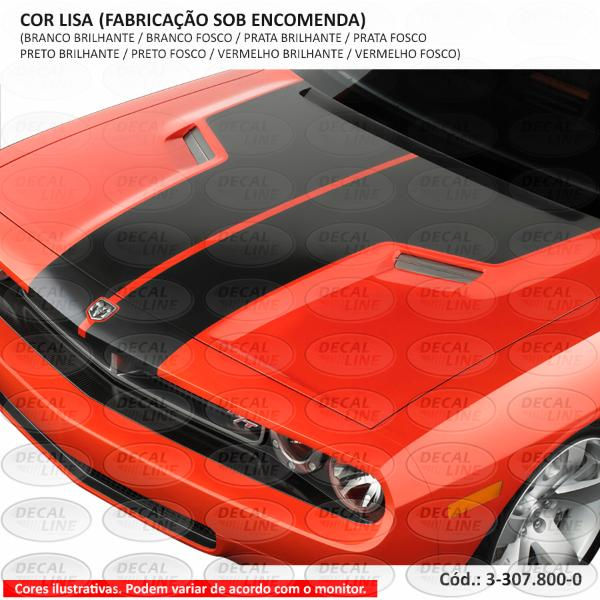Miniatura: Faixa Auto Adesiva Dodge Challenger - Capô - Cor Lisa