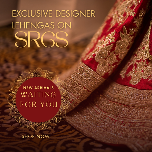 Red and Gold Bridal Lehenga. Shop Now on House of SRGS
