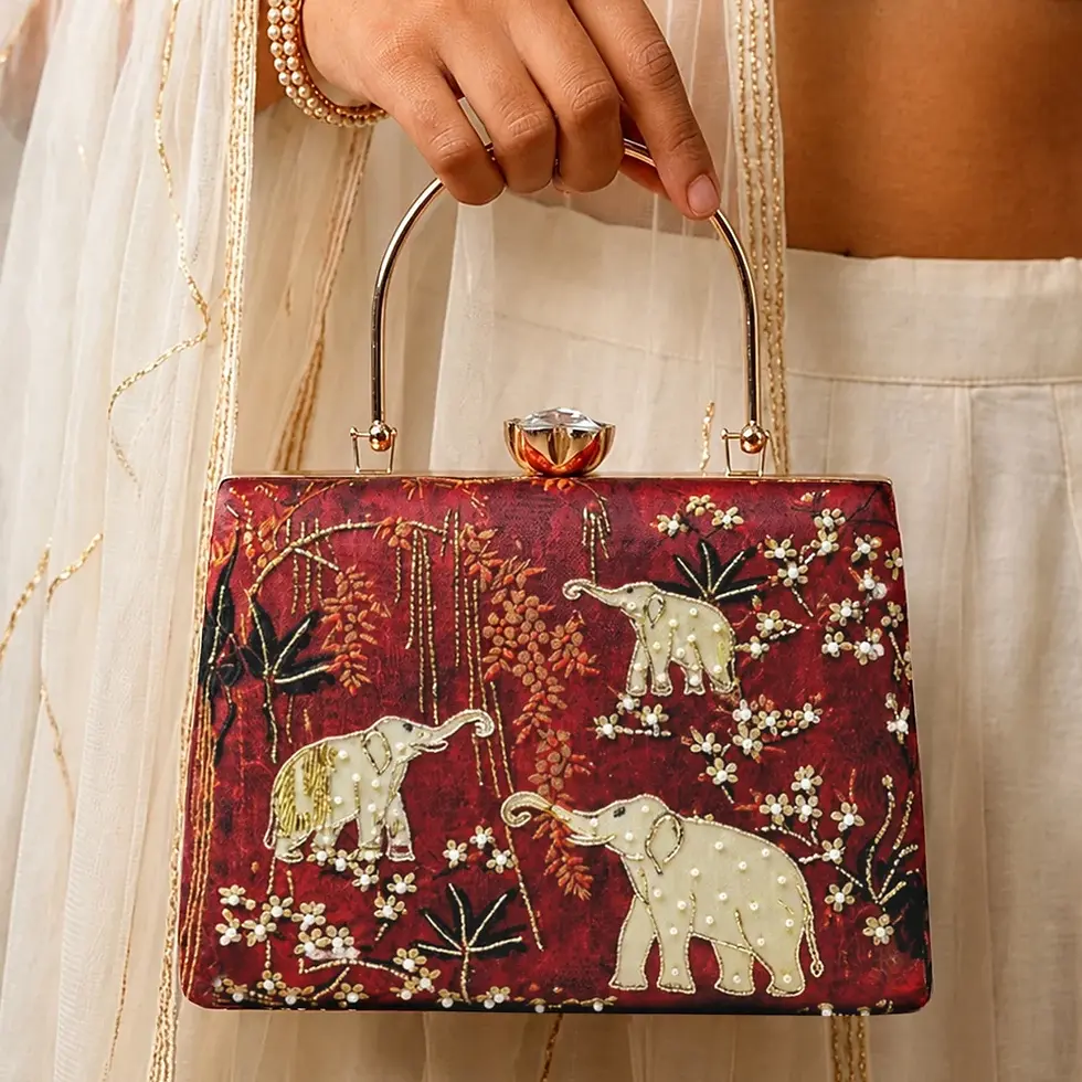 Thumbnail: Elephant Handwork Clasp Clutch