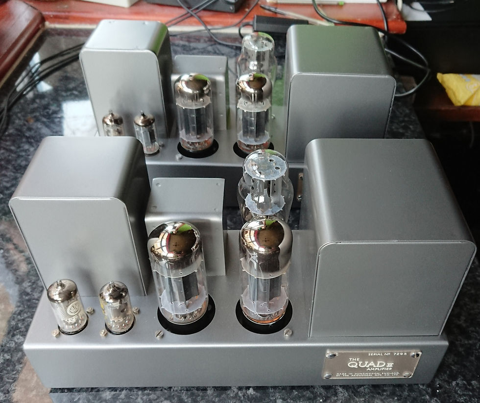 Thumbnail: Pair of Quad II mono blocks and Quad 22 Pre-amp. Fully refurbished