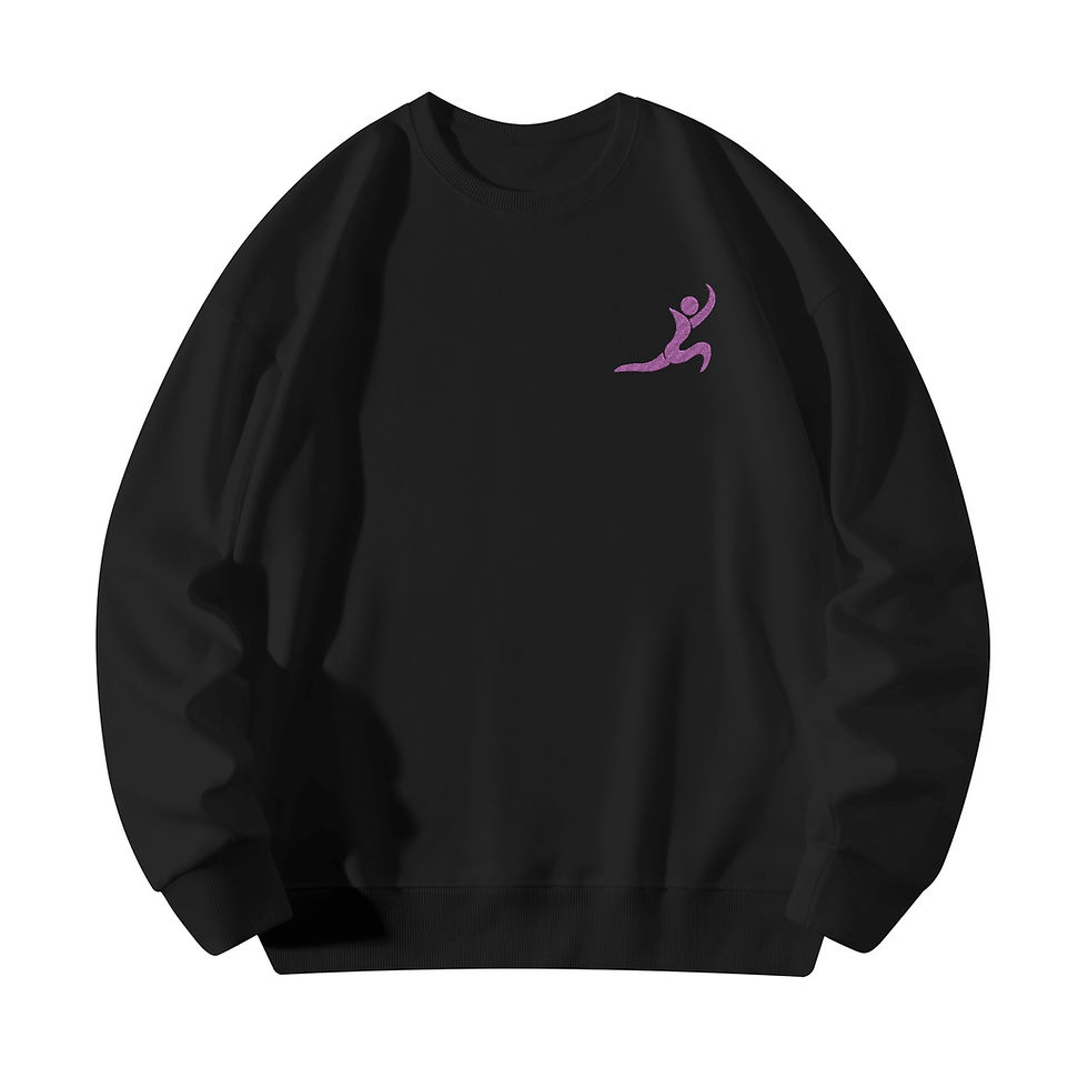 Thumbnail: ICS2 Purple Jump Man Embroidered Pullover Sweater
