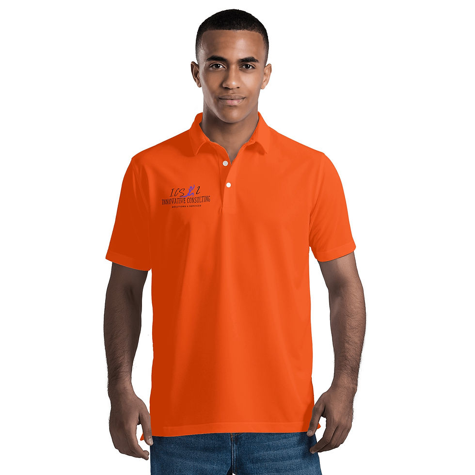 Thumbnail: ICS2 Men's Tangerine Polo Shirt