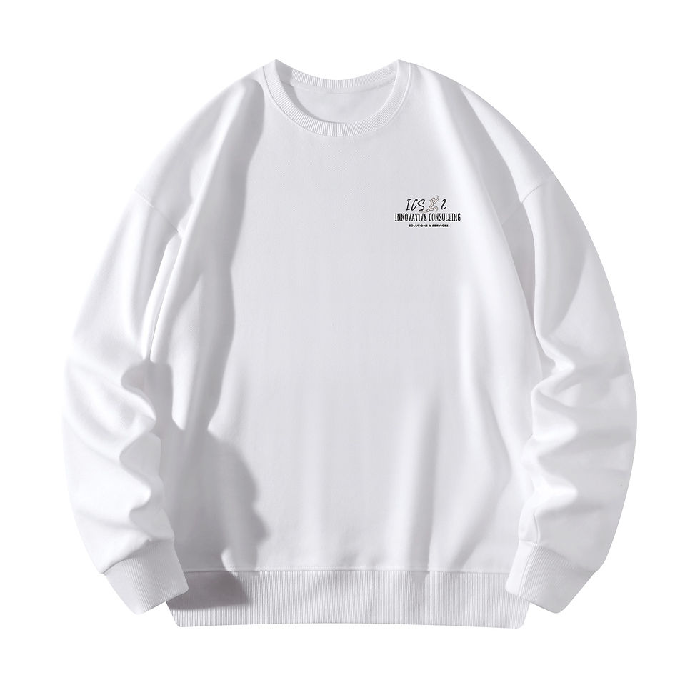 ICS2 Black Logo Embroidered Pullover Sweater