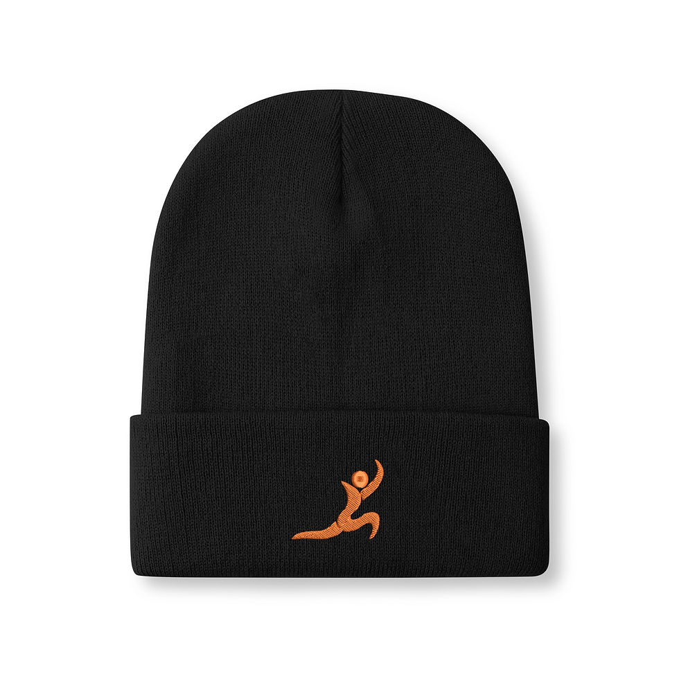 ICS2 Tangerine Jump Man Embroidered Knitted Hats