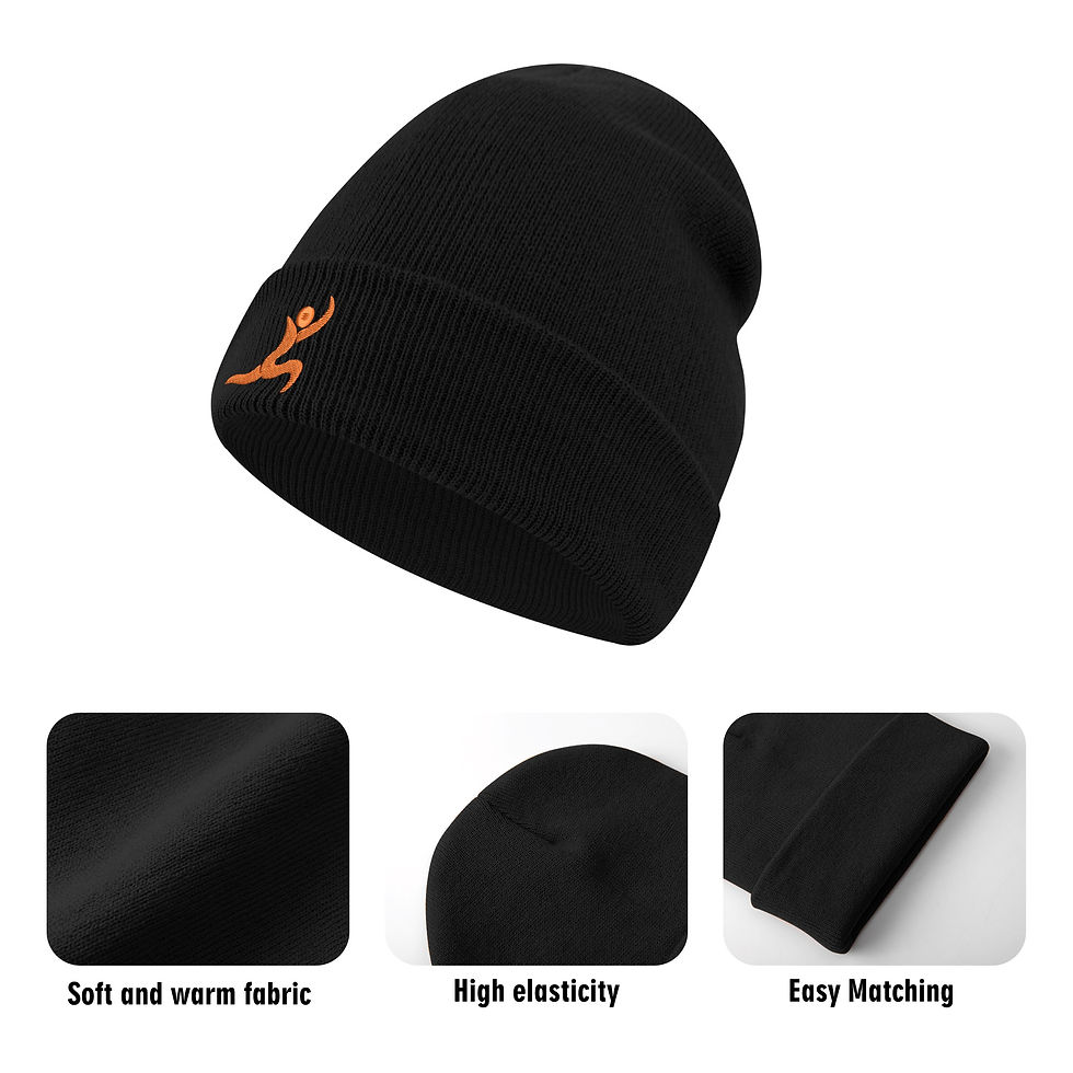 Thumbnail: ICS2 Tangerine Jump Man Embroidered Knitted Hats