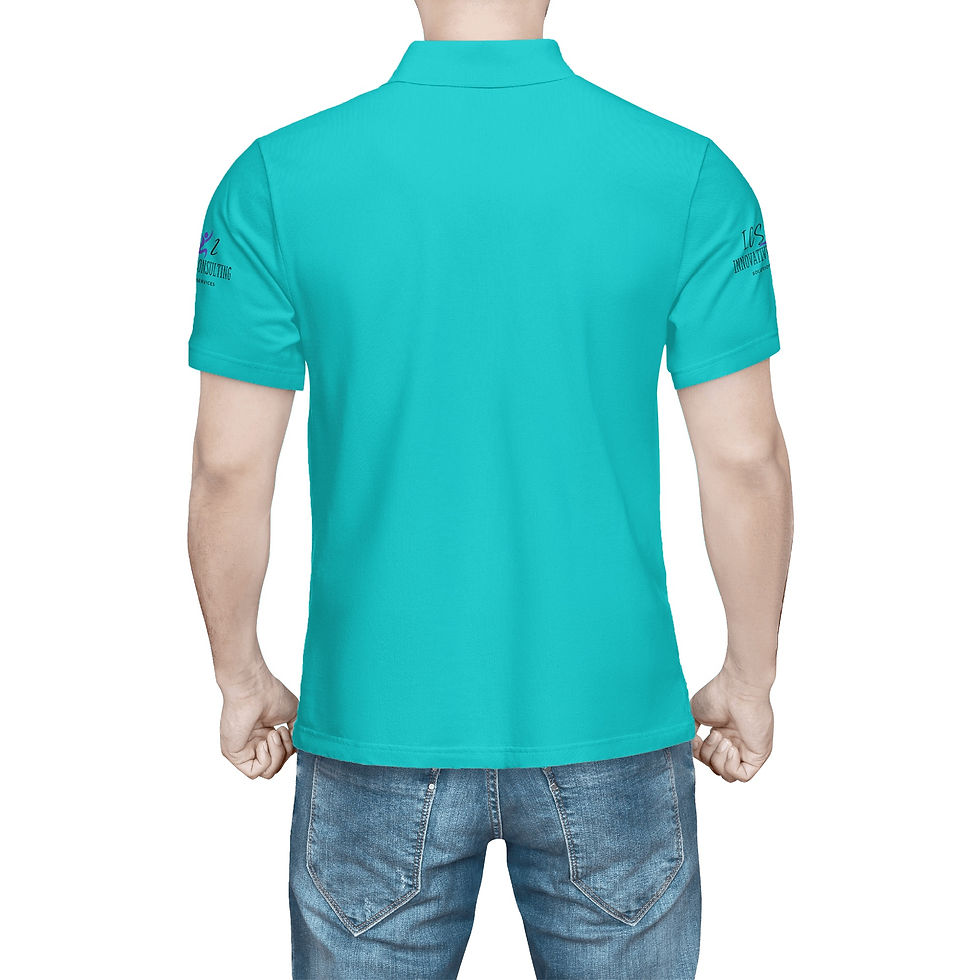 Thumbnail: ICS2 Logo Sleeve Men's Seafoam Polo Shirt