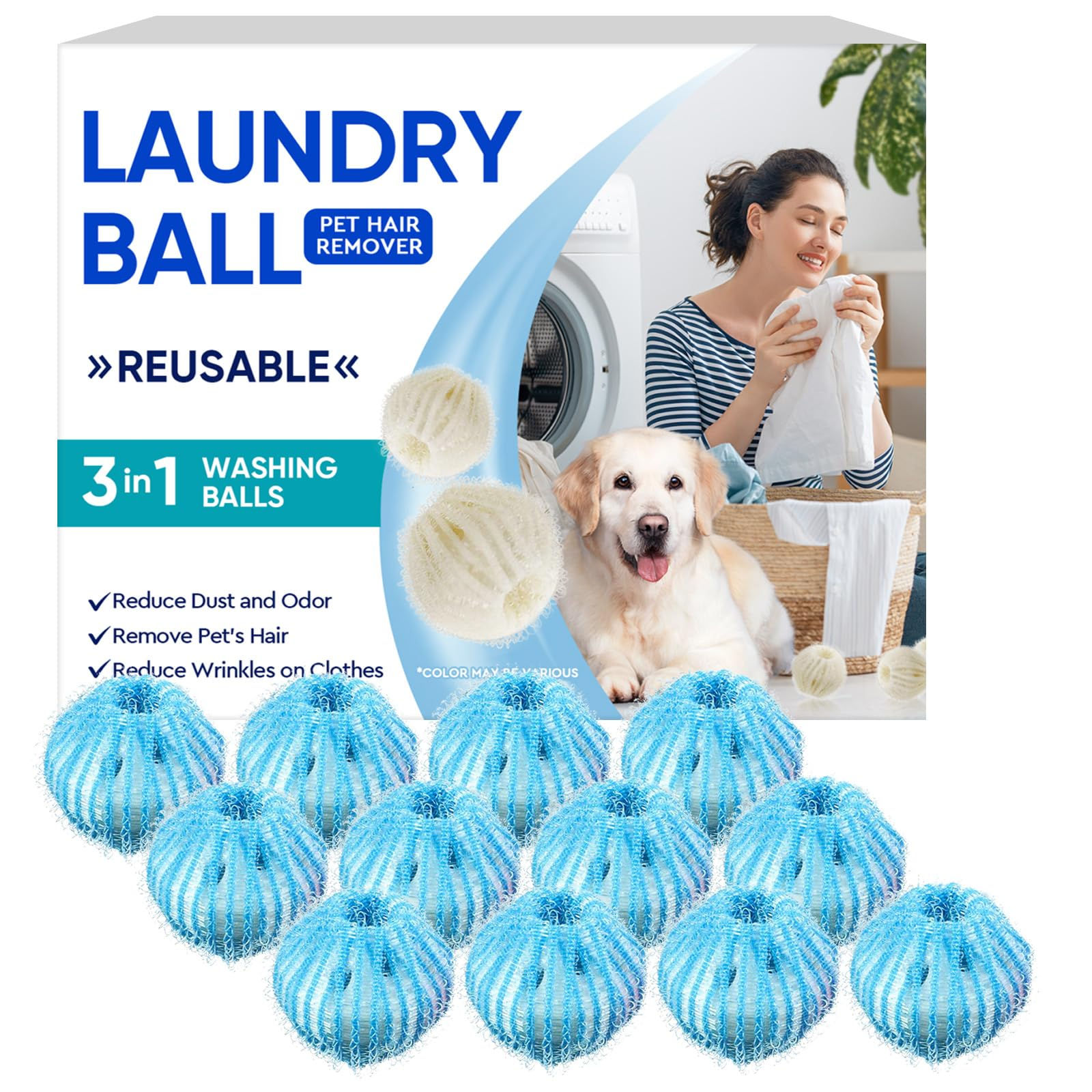 12-Pack Laundry Pet Hair Catcher