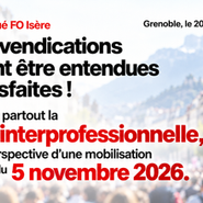 🔴Communiqué FO Isère : Les revendications doivent être entendues et satisfaites !
