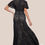 Thumbnail: Flutter Sleeve Lace A-line Ball Gown - Black