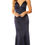 Thumbnail: Silky cami strap gown with fishtail train - NAVY