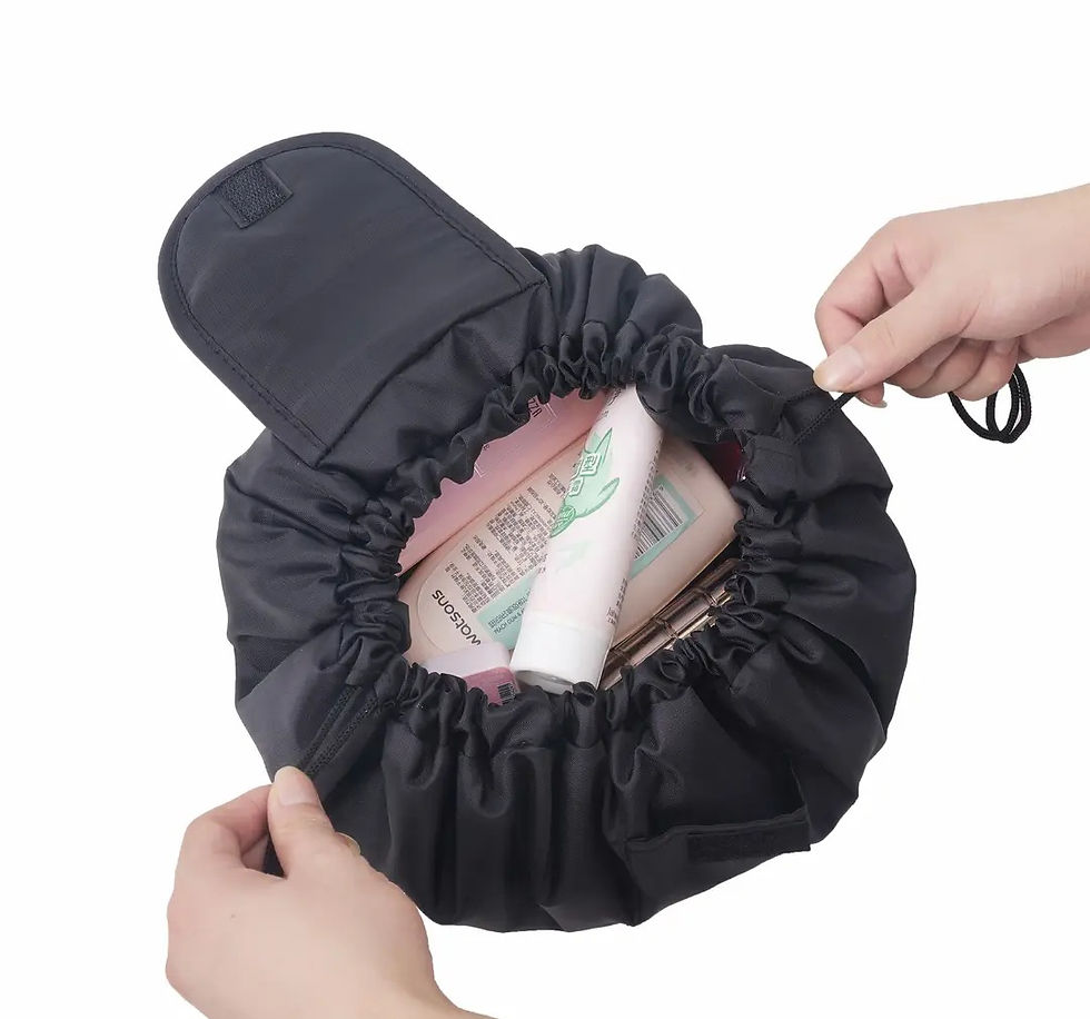 Lay Flat Make up bags- Black