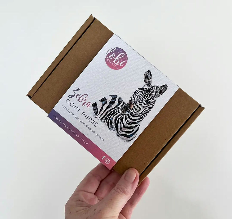 Thumbnail: Water colour coin purse - Zebra 