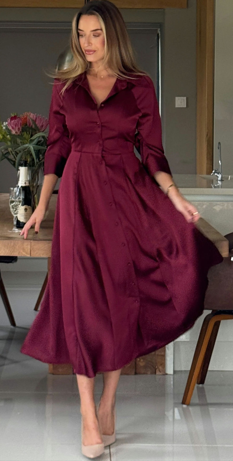 Thumbnail: Satin Shirt Dress