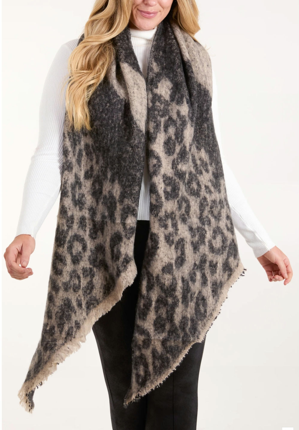 Animal print soft and fluffy scarf