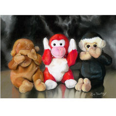 Three Beanie Baby Monkeys