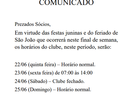 Comunicado São João - AAB